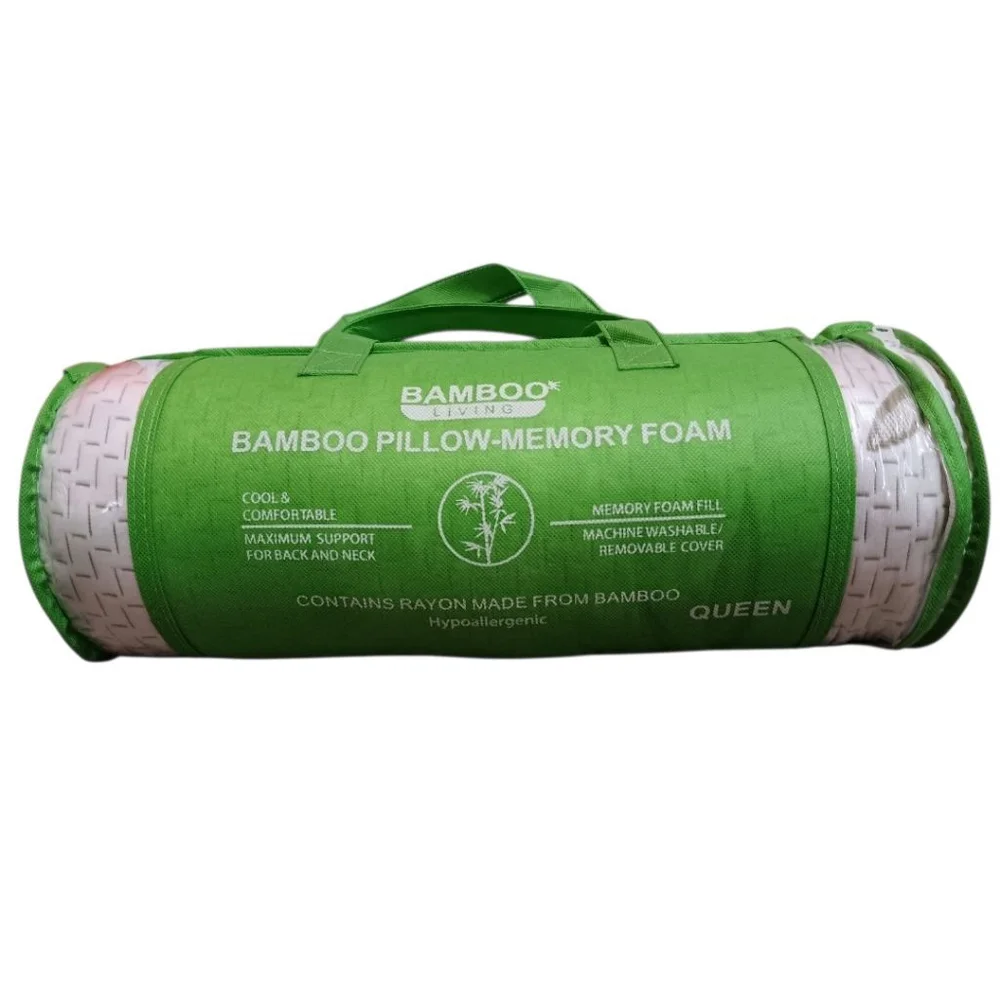 Bamboo Living Queen Maximum Support Bamboo Pillow - Memory Foam Hypoallergenic